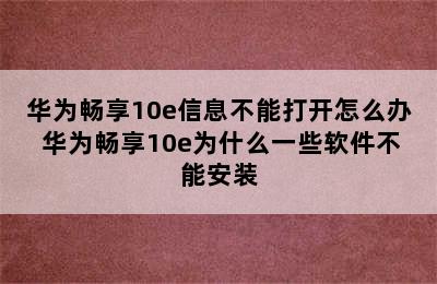 华为畅享10e信息不能打开怎么办 华为畅享10e为什么一些软件不能安装